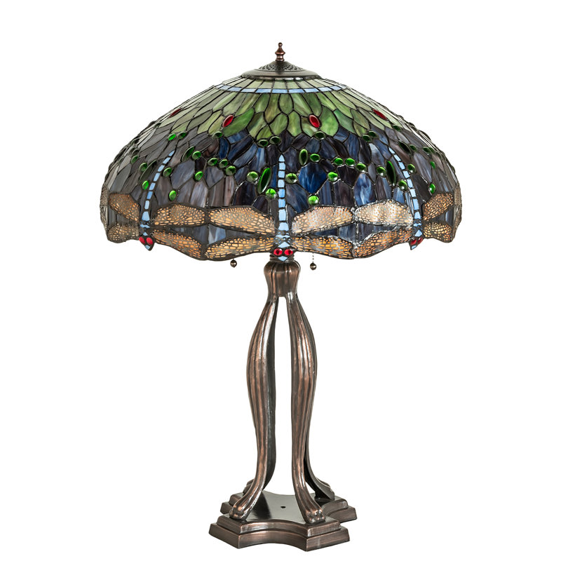 Lampe de table libellule en métal