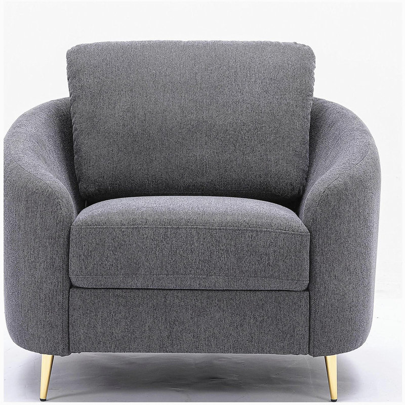 Fauteuil d'appoint gris à dossier lâche