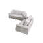 Ensemble de canapés de style contemporain 2 pièces Luxueux siège rembourré en velours côtelé avec pieds en bois et coussin principal inclus-1504342091