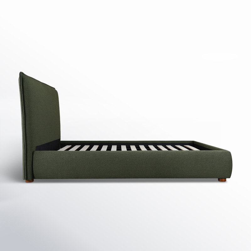 Timothy Upholstered Low Profile Platform Bed, Queen, Wheat Basketweave, 45.5