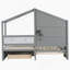 Lit simple avec canapé-lit, lit maison avec station de charge-625809566