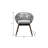 27" Gray Solid Wood Outdoor Dining Chair with Gray Cushion