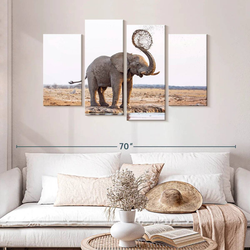 Brampt Elephant Mud Splash, 32" H x 52" W