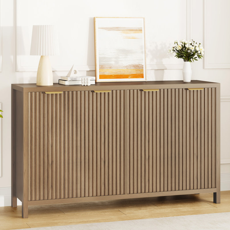 55'' Wide Sideboard Buffet with Solid Wood Legs, WaLHut