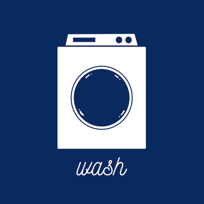 " Bundle Wash Dryer Navy ", 36" W x 36" H  