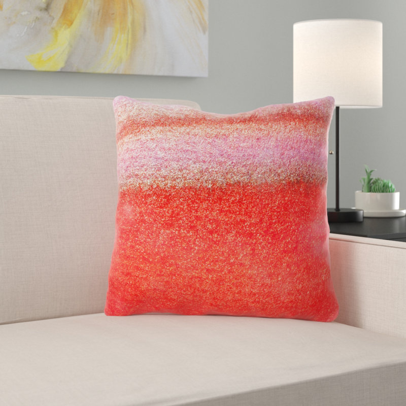 Coussin décoratif aquarelle Raci, Microsuède, Intérieur