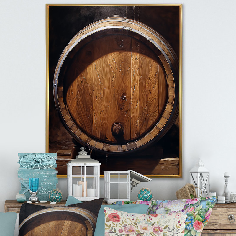 Barrels Breath sur impression sur toile, H 32 po x l 24 po x P 1 po, Cadre flottant doré
