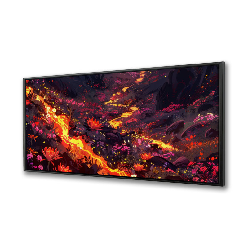 Bloom and eruption - 24"x48" Framed canvas