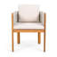 Ensemble de 2 chaises d'extérieur en bois d'acacia avec poignées en corde, coussins lavables et imperméables, capacité de 400 lb