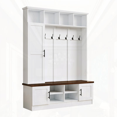 3-In-1 Hall Tree With 6 Hooks