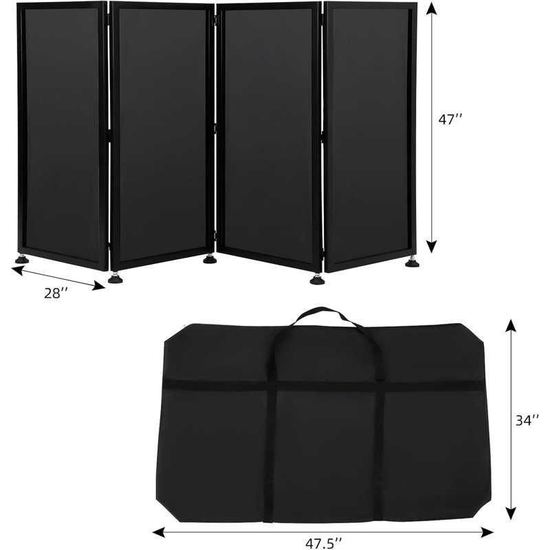 Panneaux de kiosque pliables et portables avec sac de voyage et éclairage noir et blanc pour spectacle, fête et rassemblement