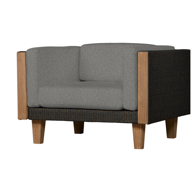Catalina Outdoor Teak Lounge Chair, Mink, Rollo Linen