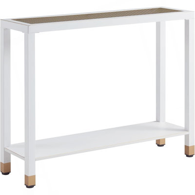 Glass Entryway Table, 2-Tier Entry Way Console Entrance Table, 41"L Narrow Sofa Table with Shelves, Ideal for Hallway, Entryway, Living Room, Foyer, Corridor, and Office