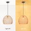 Luminaire suspendu en rotin naturel, luminaire suspendu en osier tissé à la main, plafonnier boho Farmhouse-765048480
