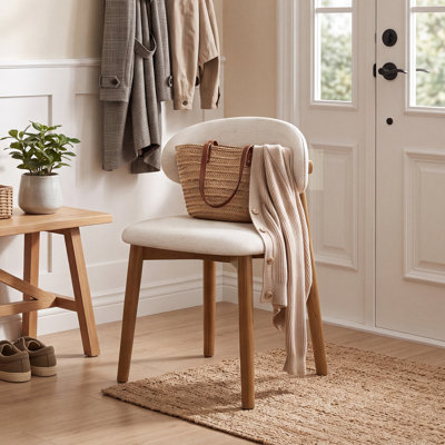 Ensemble de 2 chaises de salle à manger rembourrées en bois massif