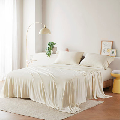 Ensemble de draps en tricot de coton toutes saisons, doux et confortable pour une utilisation toute l'année, pleine grandeur