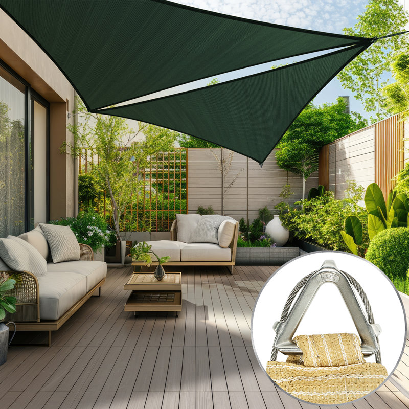 Voile d'ombrage Royal Shade Triangle Pro Ring, 24 pi x 24 pi x 24 pi, Vert