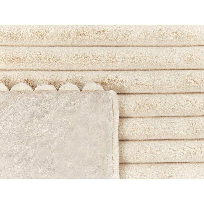 RAKYA Polyester Striped Bedspread, Beige