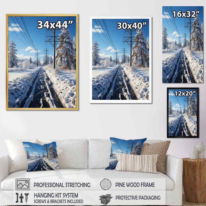 «Spednic Power Lines Electric Reverie II», reproduction sur toile, H 20 po x l 12 po x P 1 po, Cadre photo noir