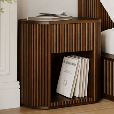 Ellison Fluted Solid Wood Nightstand, Fully Assembled