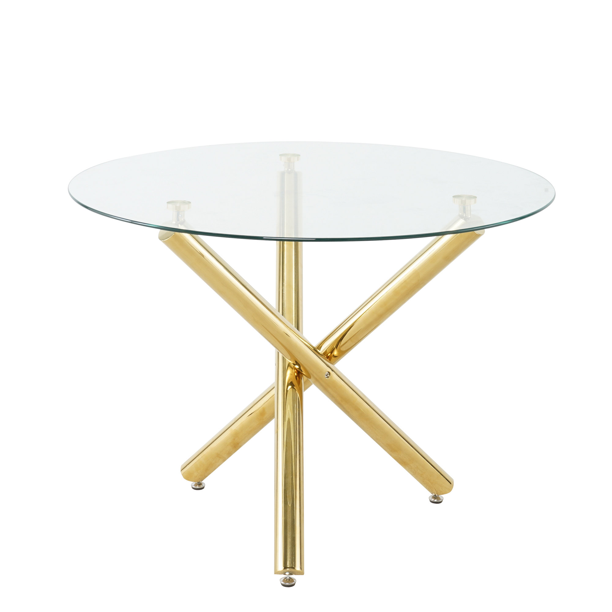 Mercer41 Round Glass Dining Table | Wayfair