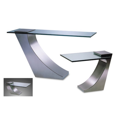 Clasp 3 - Piece Glass Top Living Room Table Set