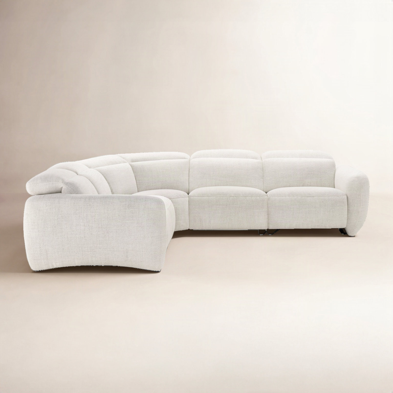 Astro Modular Sectional, Ivory Polyester Blend