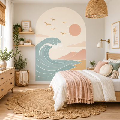72-Inch Wide Scandinavian Beach Arch Wall Decal