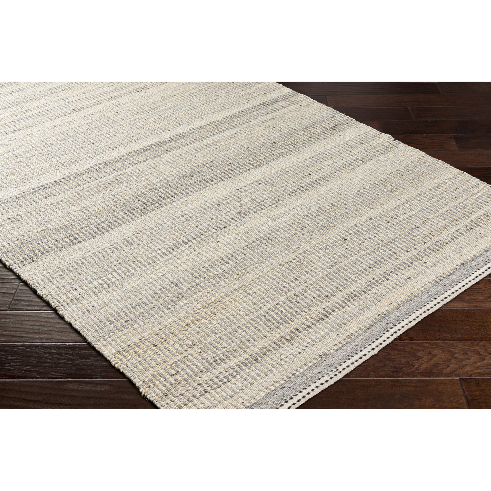 Lessie Hand-Woven Striped Jute Rug, Rectangle 2' x 3'