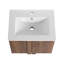 Meuble-lavabo flottant peu encombrant avec rangement à fermeture en douceur et lavabo en céramique intégré