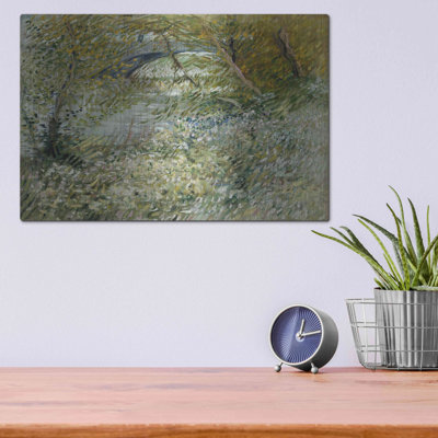 Winston Porter 'River Bank In Springtime' by Vincent Van Gogh, Metal Wall Art, 16"x12"