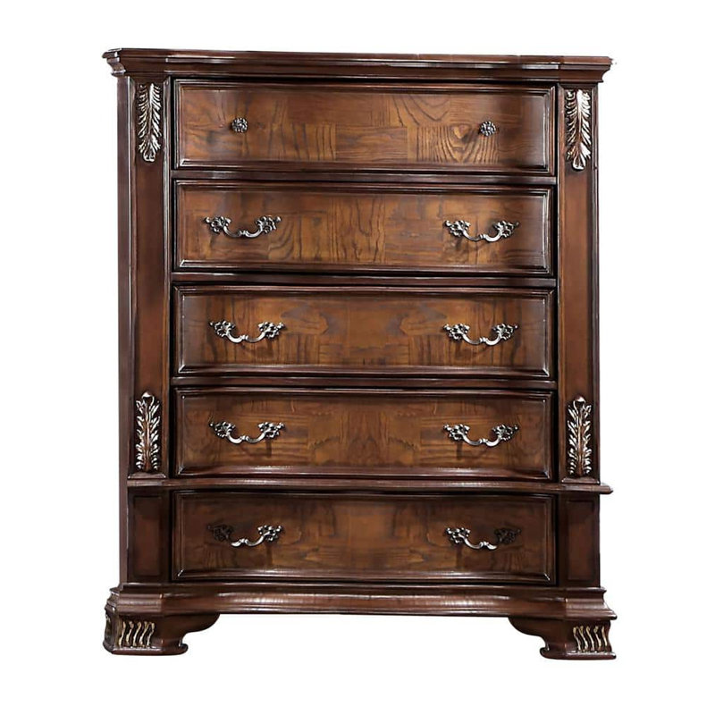 Commode à 5 tiroirs l 43,6 po, Cerisier brun