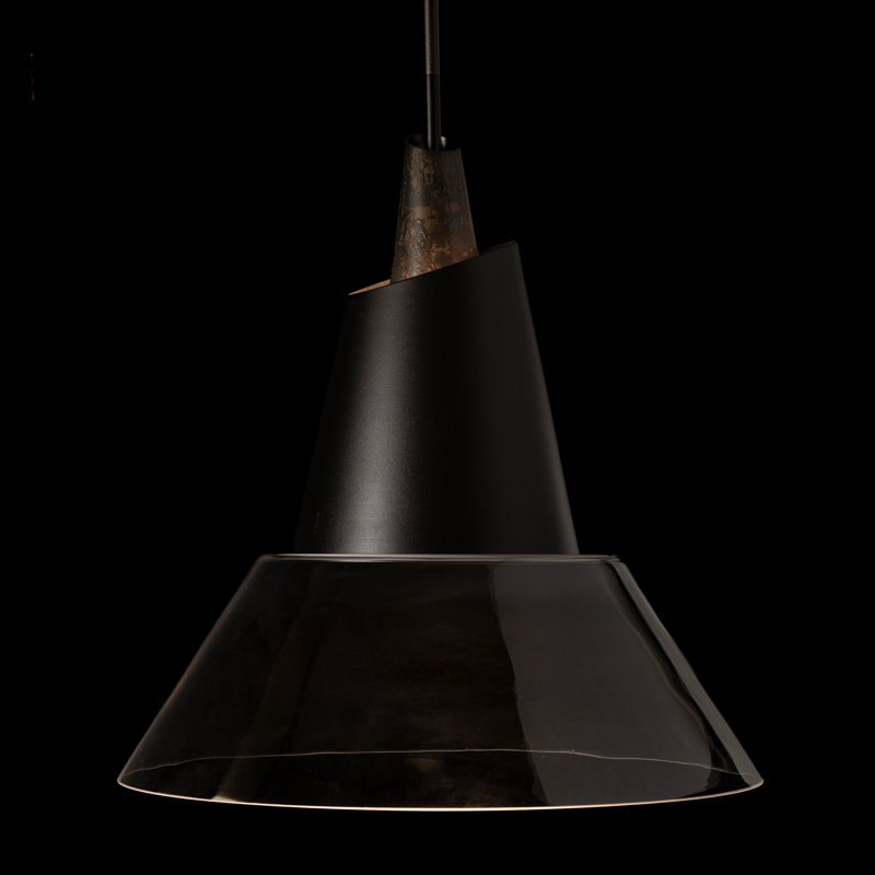 Kora Pendant, Modern Brass, Black