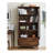 Solid wood bookcase with glass door-686571252