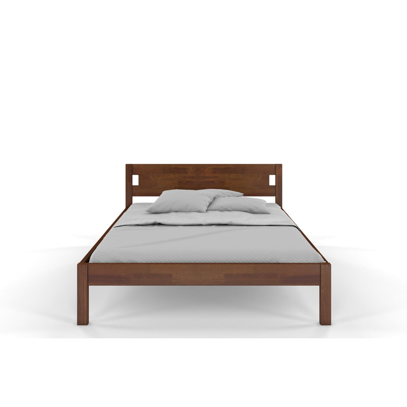 Marlette Solid Wood Bed, European Single (90 x 200 cm), Walnut