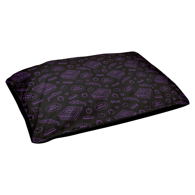 Coussin extérieur pizza Campion, Moyen (L 29,5 po x P19,5 po x H 9,5 po), Noir / Mauve