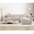 Elegant Mocha Corner Sofa, 119.3 x 76.0 x 25.6 inches | 100% Hornbeam Frame, 100% Linen Fabric, 32 DNS Foam Seating | Includes 2 Pillows, Stylish Plastic Legs, Perfect for Living Room & Modern Spaces