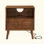 Table de chevet cannelée Mid Century