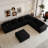 Modular Sectional Sofa with Plush Corduroy Fabric, No Assembly Required-2132208458