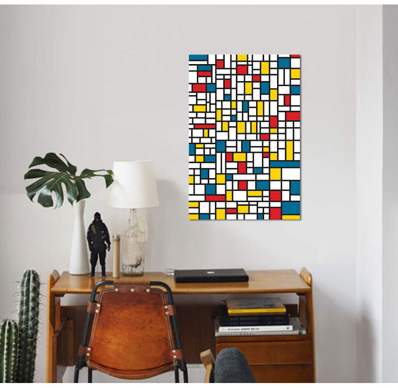«Mondrian Extreme» par The Usual Designers - Estampe numérique sur toile tendue avec châssis, H 60 po x l 40po x P 1,5 po
