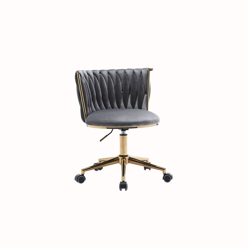 Velvet Home Office Chair, Dark Gray