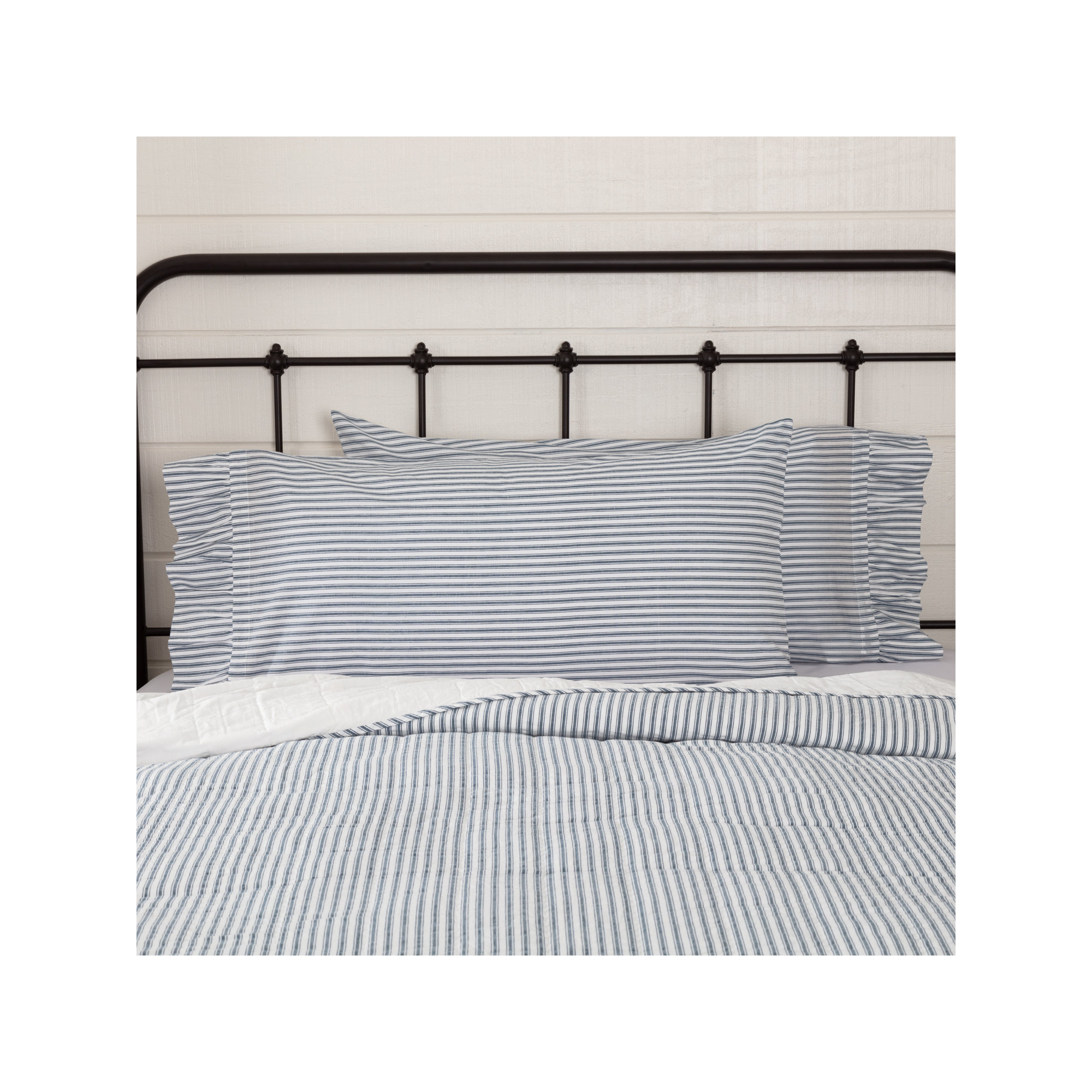 100% Cotton - Set of 2, King, Blue