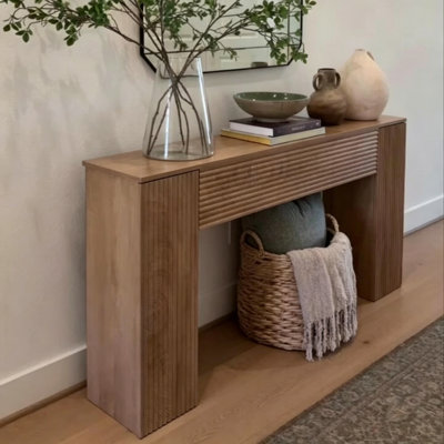 Mid-Century Solid Wood Entryway Cabinet