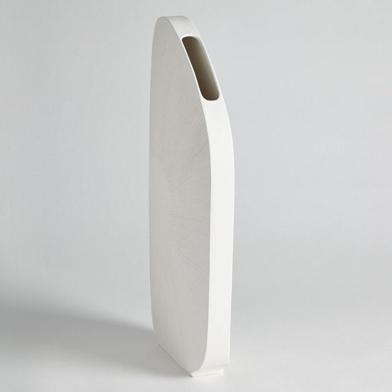 Handmade Ceramic Table Vase, Matte White, 24.75" H x 12.75" W x 5" D