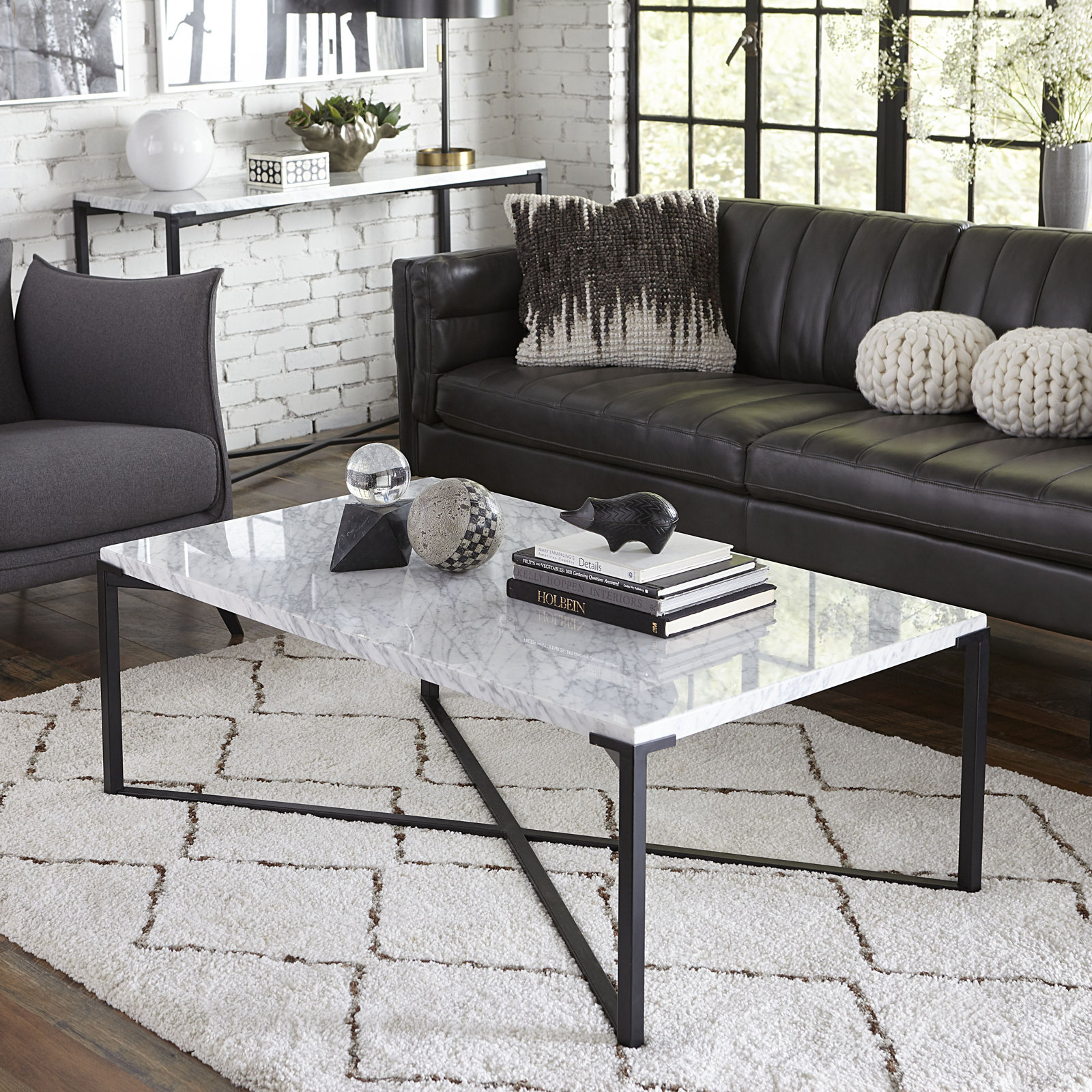 Ellett 2-Piece Marble Top Table Set