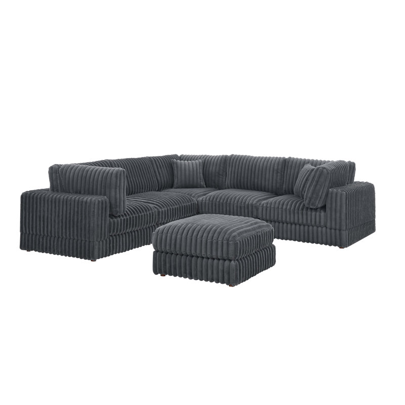 Cloud Haven Modular Sectional, Gray Corduroy