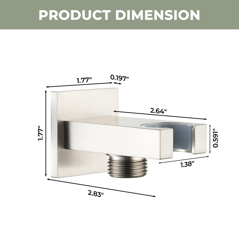 Douche plate en laiton avec couvercle décoratif, Nickel brossé