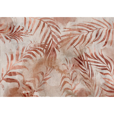 Papier peint botanique - mémoire rose