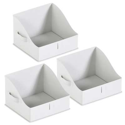 Ebern Designs 3 Pack Collapsible Trapezoid Storage Bins Decorative Bin