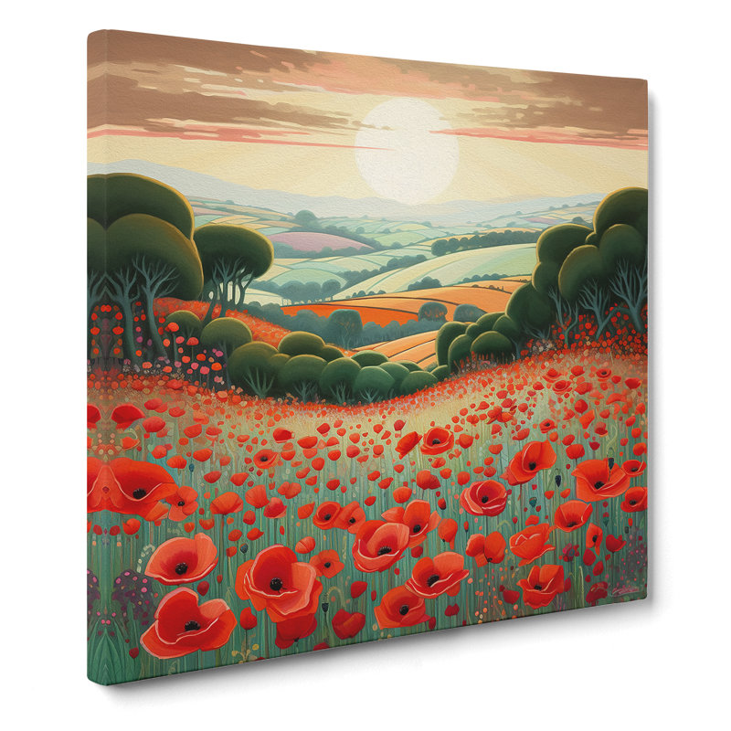 Poppy Field No.2 - Wrapped Canvas